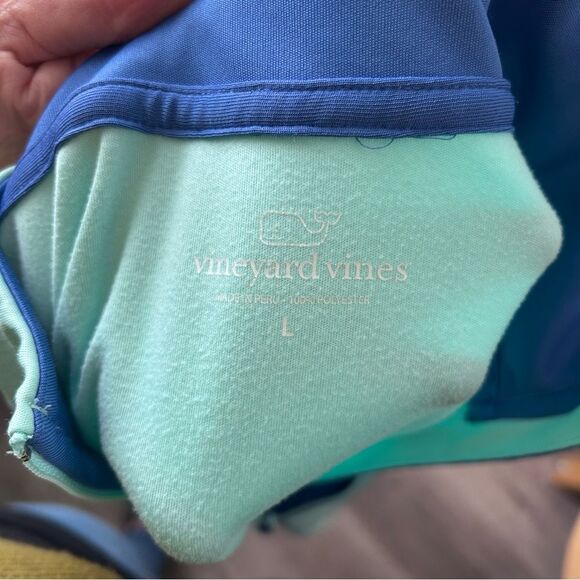 Vineyard Vines Pastel Robin’s Egg Blue Quarter Zip Long Sleeve Pullover - Large - Picture 4 of 9